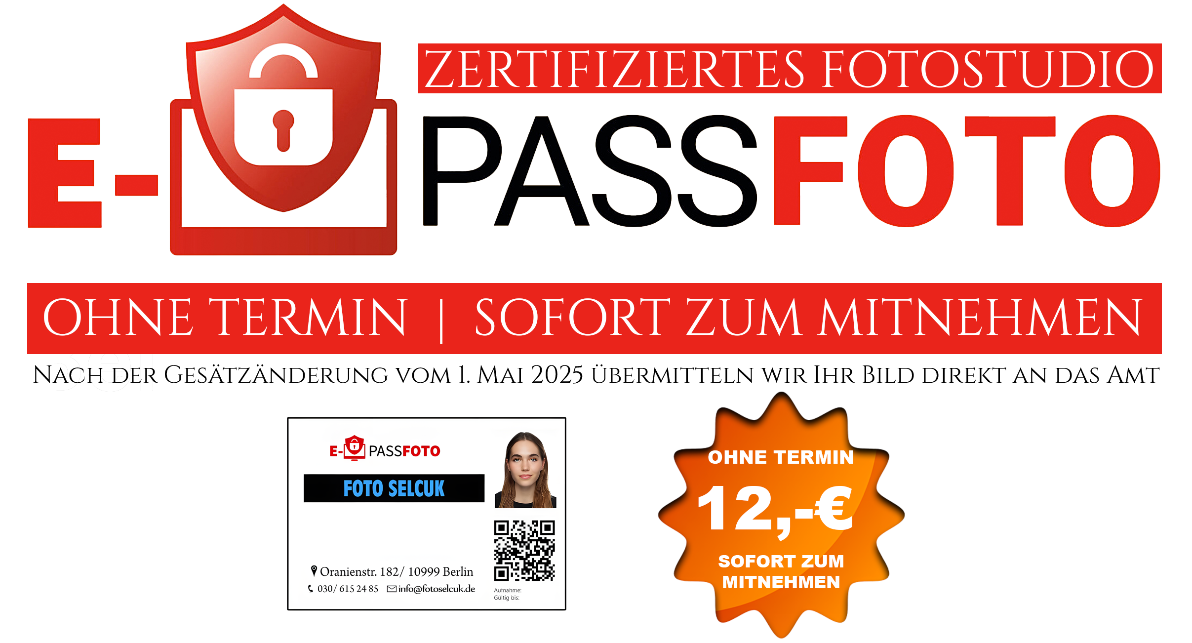 Zertifiziertes Fotostudio - E-Passfoto